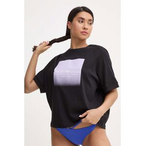 Bavlněné společenské tričko Emporio Armani Underwear černá barva, 164829 4R255