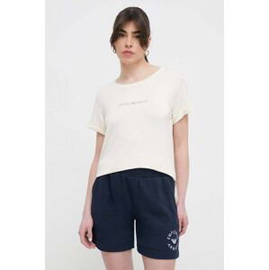 Plážové tričko Emporio Armani Underwear béžová barva