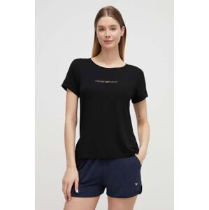 Plážové tričko Emporio Armani Underwear černá barva