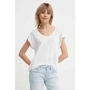 Plátěné tričko Pepe Jeans LOTTIE bílá barva, PL505821