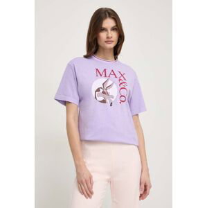 Bavlněné tričko MAX&Co. x CHUFY fialová barva, 2418971011200