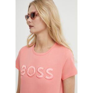 Bavlněné tričko BOSS fialová barva, 50514967