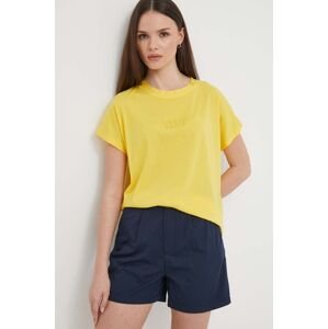 Bavlněné tričko North Sails žlutá barva, 93372