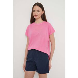 Bavlněné tričko North Sails růžová barva, 93372