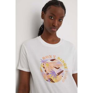 Bavlněné tričko Roxy bílá barva, ERJZT05700