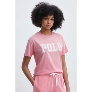 Bavlněné tričko Polo Ralph Lauren růžová barva, 211935591