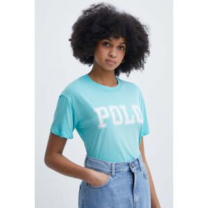 Bavlněné tričko Polo Ralph Lauren tyrkysová barva, 211935591
