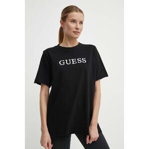 Bavlněné tričko Guess ATHENA černá barva, V4GI12 KC641
