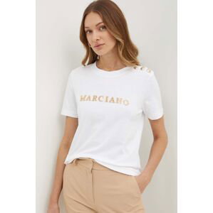 Bavlněné tričko Marciano Guess VIVIANA bílá barva, 4GGP18 6255A