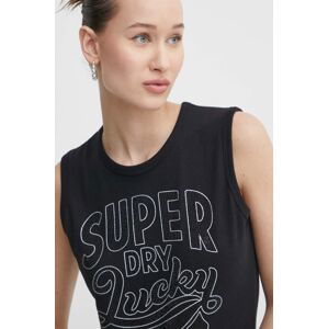 Top Superdry dámský, černá barva