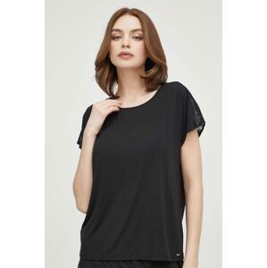 Pyžamové tričko Calvin Klein Underwear černá barva, 000QS7157E