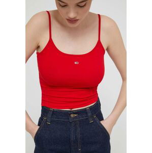 Top Tommy Jeans 2-pack dámský, červená barva, DW0DW18148