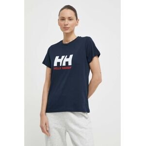 Bavlněné tričko Helly Hansen tmavomodrá barva