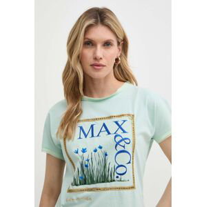 Bavlněné tričko MAX&Co. x FATMA MOSTAFA zelená barva, 2416941018200