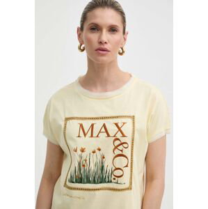 Bavlněné tričko MAX&Co. x FATMA MOSTAFA žlutá barva, 2416941018200