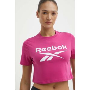 Bavlněné tričko Reebok Identity růžová barva, 100037588