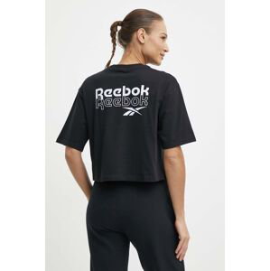 Bavlněné tričko Reebok černá barva, 100075953