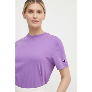 Bavlněné tričko Champion fialová barva, 117207