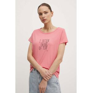 Bavlněné tričko Marc O'Polo růžová barva, 404206751431
