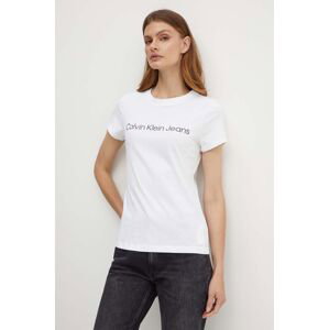 Bavlněné tričko Calvin Klein Jeans bílá barva, J20J220253