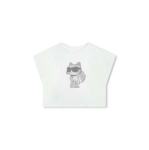 Dětské bavlněné tričko Karl Lagerfeld bílá barva