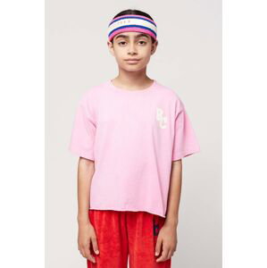 Dětské bavlněné tričko Bobo Choses růžová barva