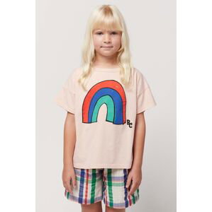 Dětské bavlněné tričko Bobo Choses růžová barva
