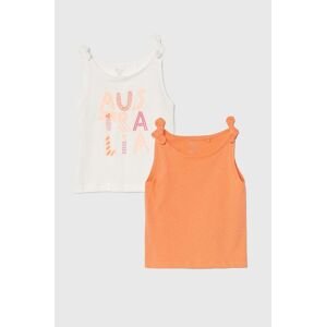 Dětský bavlněný top zippy 2-pack oranžová barva