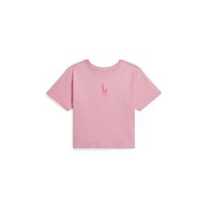 Dětské bavlněné tričko Polo Ralph Lauren růžová barva, 313941123002