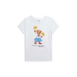 Dětské bavlněné tričko Polo Ralph Lauren bílá barva, 313942856001