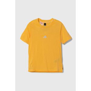 Dětské tričko adidas žlutá barva, s potiskem