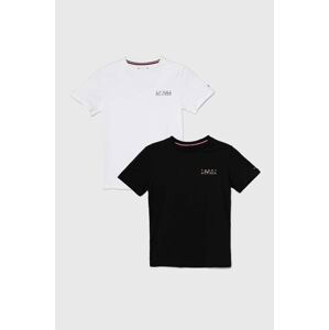 Dětské bavlněné tričko Tommy Hilfiger 2-pack černá barva