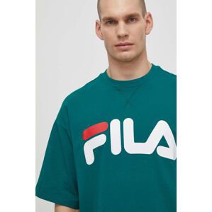 Tričko Fila Lowell zelená barva, s potiskem, FAM0655