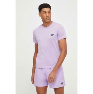 Bavlněné tričko Emporio Armani Underwear fialová barva
