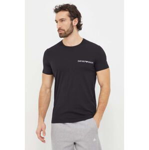 Tričko Emporio Armani Underwear 2-pack černá barva, s potiskem