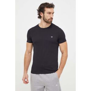 Bavlněné tričko Emporio Armani Underwear 2-pack černá barva