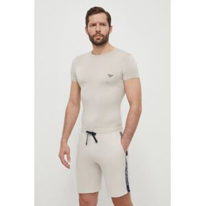 Tričko Emporio Armani Underwear 2-pack béžová barva, s potiskem, 111670 4R733