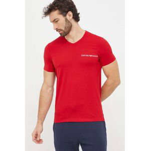 Tričko Emporio Armani Underwear 2-pack červená barva, s potiskem
