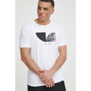 Bavlněné tričko IRO bílá barva, s potiskem