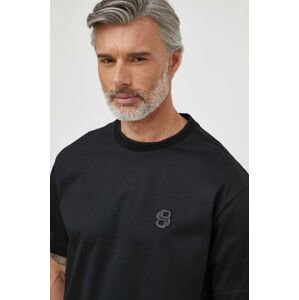 Bavlněné tričko BOSS černá barva, s aplikací, 50516951
