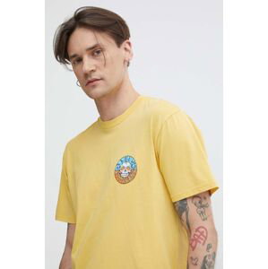 Bavlněné tričko Billabong žlutá barva, s potiskem, ABYZT02233