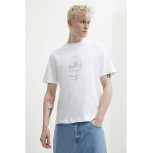 Bavlněné tričko HUGO bílá barva, s aplikací, 50513832