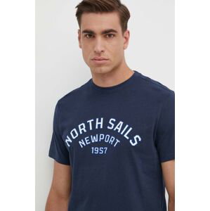 Bavlněné tričko North Sails tmavomodrá barva, s potiskem, 692988