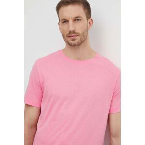 Bavlněné tričko United Colors of Benetton růžová barva
