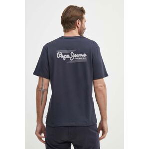 Bavlněné tričko Pepe Jeans SINGLE CLIFORD tmavomodrá barva, s potiskem, PM509367