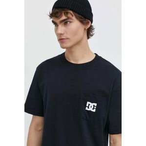 Bavlněné tričko DC černá barva, s potiskem, ADYZT05377