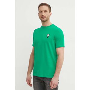 Tričko Karl Lagerfeld zelená barva, s aplikací, 542221.755027