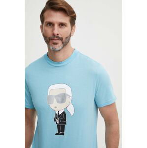 Bavlněné tričko Karl Lagerfeld s potiskem, 542251.755071