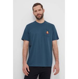 Bavlněné tričko adidas Originals tyrkysová barva, s aplikací, IS2919