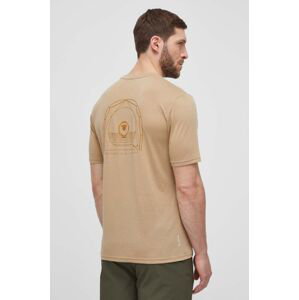 Sportovní tričko Salewa Eagle Sheep Camp Dry béžová barva, s potiskem, 00-0000028910